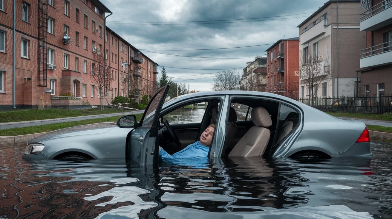 drowning in car