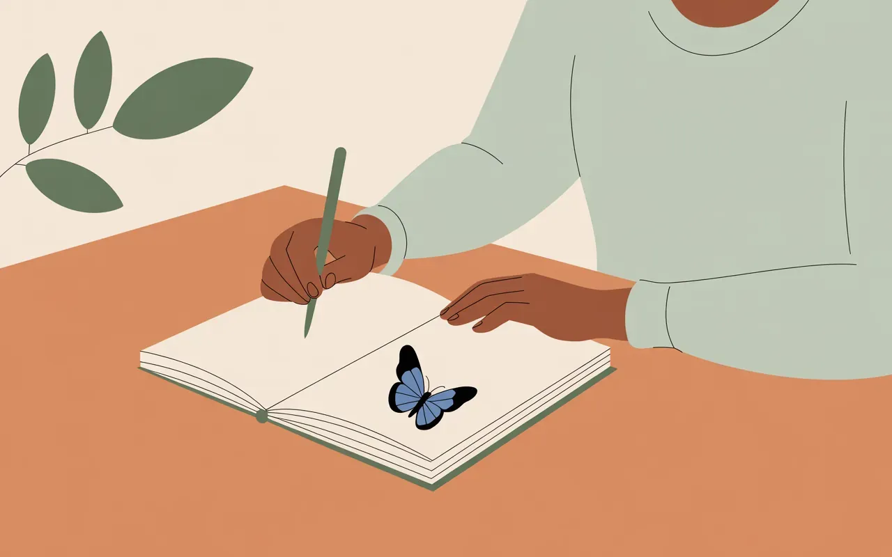 Journaling and reflection after a blue butterfly dream