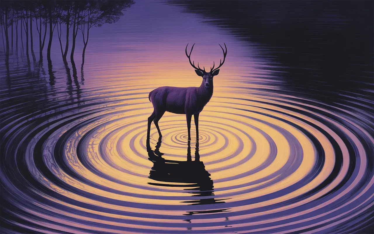 Jungian psychology deer dream symbolism — surreal painterly illustration