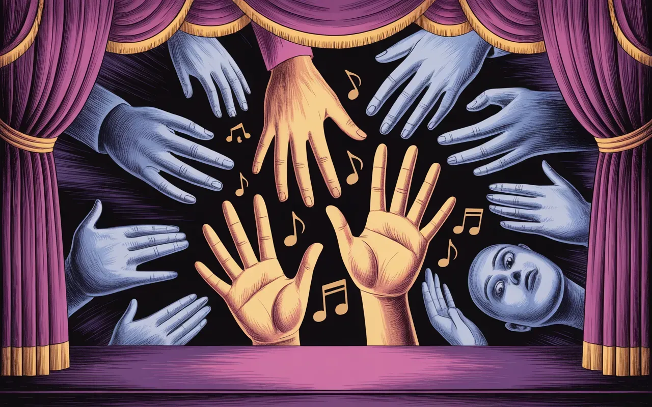 Dream psychology illustration: glowing archetypal hands revealing hidden talents emerging from the subconscious shadow