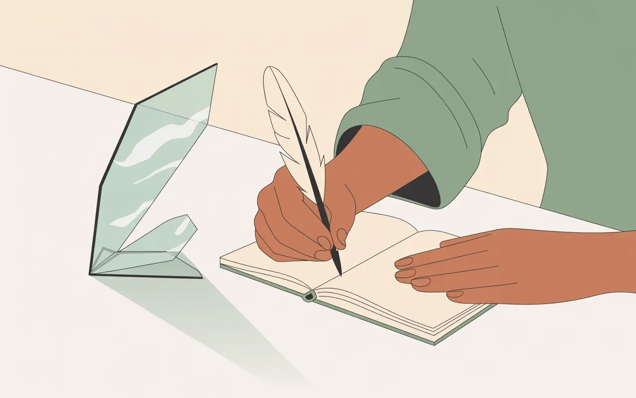 Journaling and reflection after a glass dream for emotional processing